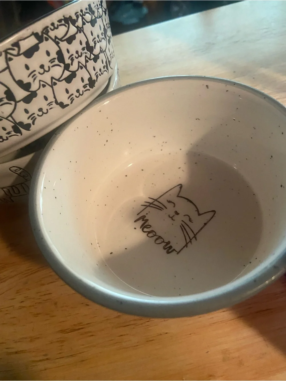 Set  of 3 meow cat bowls